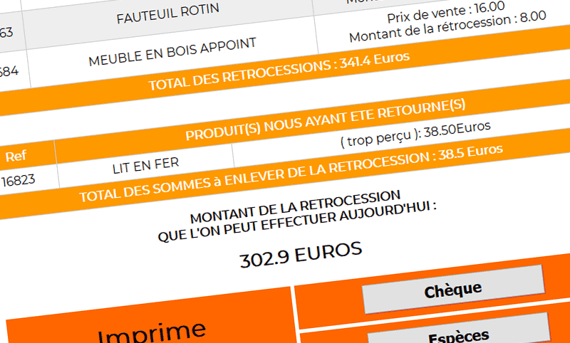 logiciel depot vente retrocession